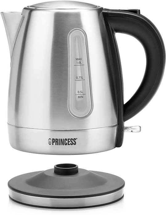 Princess Hervidor de Agua 236023, 1L, 2200W, Plateado